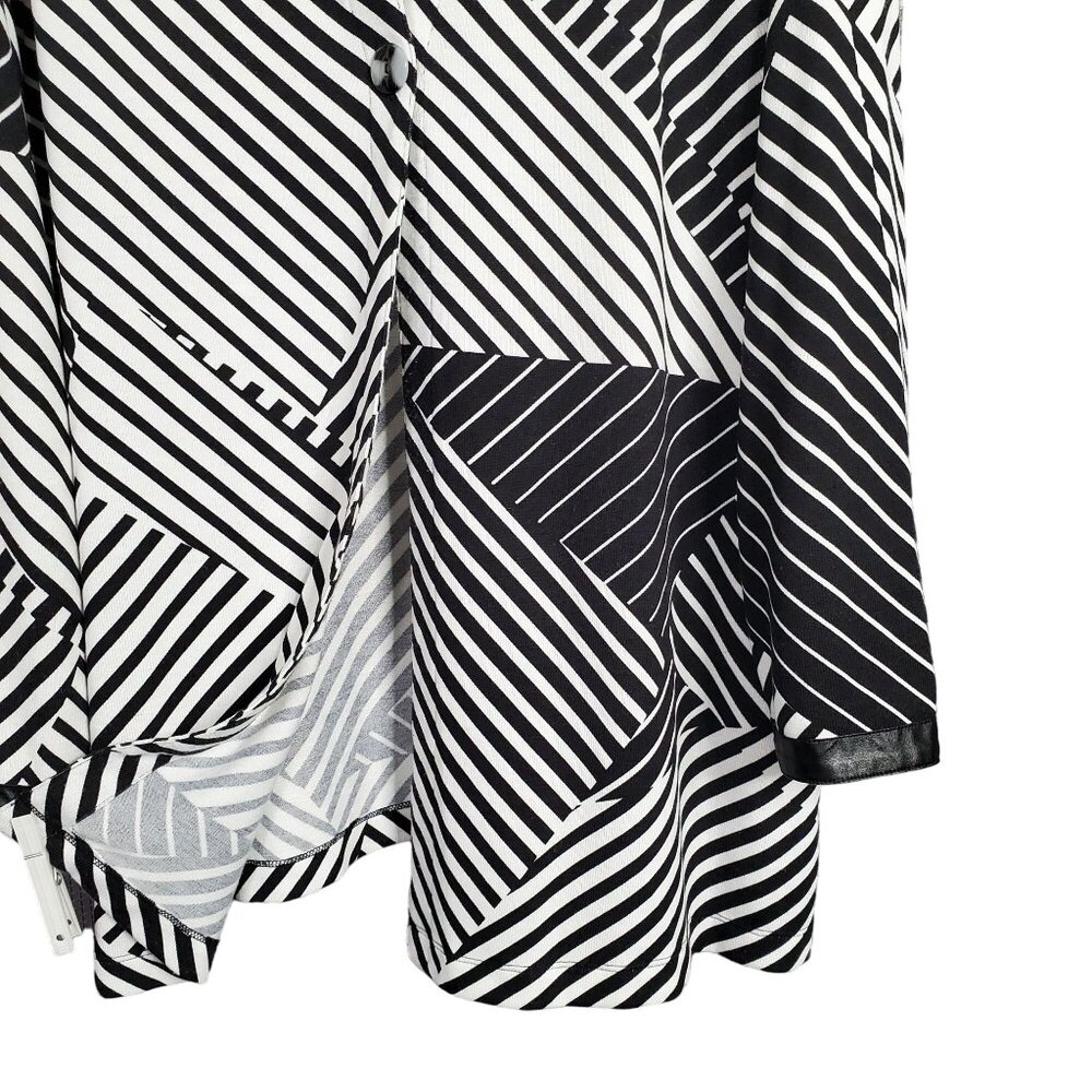 Chicos Easywear 3 Sz XL Cardigan Light Knit Single Button V-neck Art Deco Stripe - Picture 11 of 12